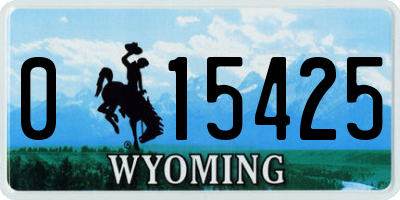 WY license plate 015425