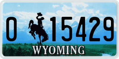 WY license plate 015429