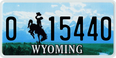 WY license plate 015440