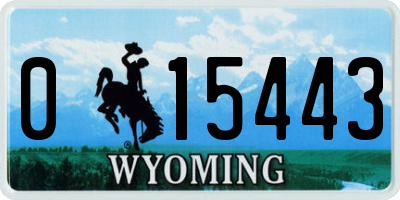 WY license plate 015443