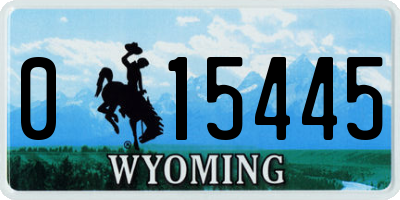 WY license plate 015445