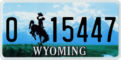 WY license plate 015447