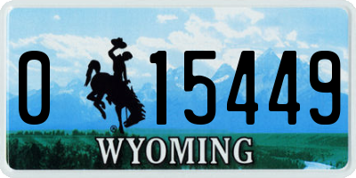 WY license plate 015449