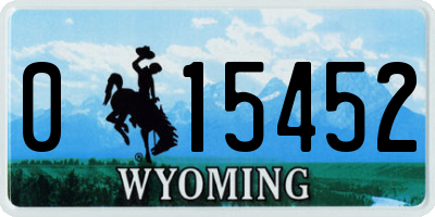 WY license plate 015452