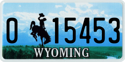 WY license plate 015453