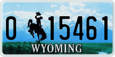 WY license plate 015461