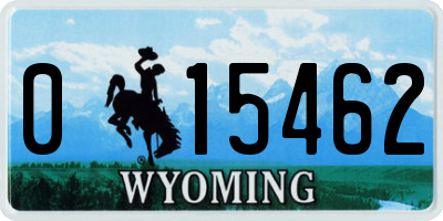 WY license plate 015462