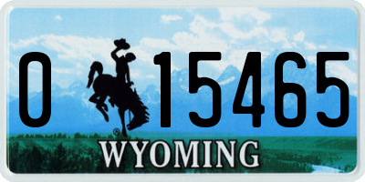 WY license plate 015465