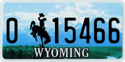 WY license plate 015466