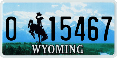 WY license plate 015467