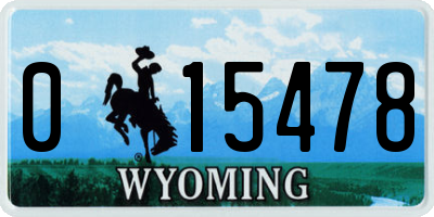 WY license plate 015478