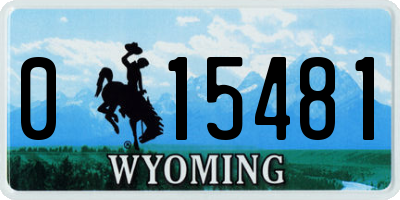 WY license plate 015481