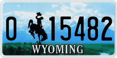 WY license plate 015482