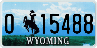 WY license plate 015488