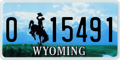 WY license plate 015491