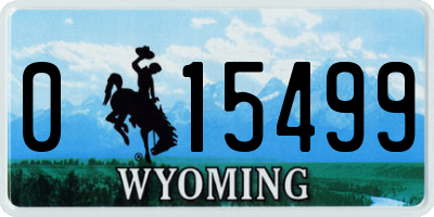 WY license plate 015499