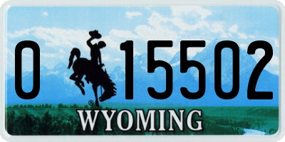 WY license plate 015502