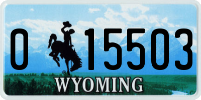 WY license plate 015503