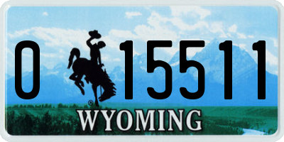 WY license plate 015511