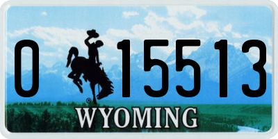 WY license plate 015513