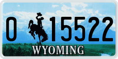 WY license plate 015522