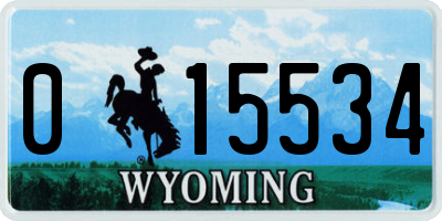 WY license plate 015534