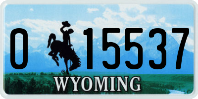 WY license plate 015537