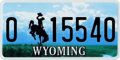 WY license plate 015540