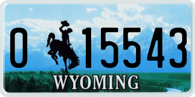 WY license plate 015543