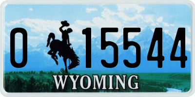 WY license plate 015544