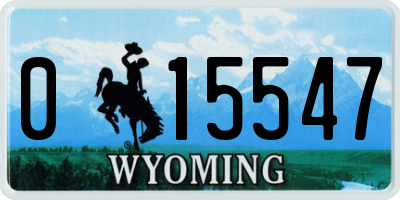 WY license plate 015547