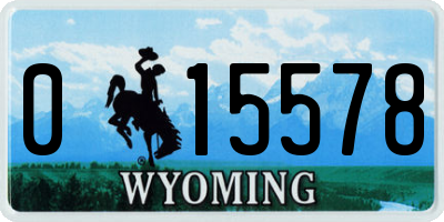 WY license plate 015578