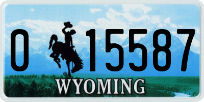 WY license plate 015587