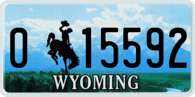 WY license plate 015592