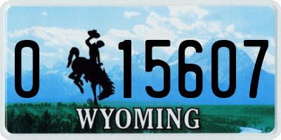 WY license plate 015607