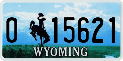 WY license plate 015621