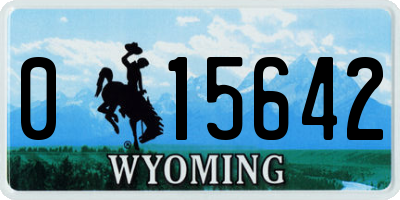 WY license plate 015642