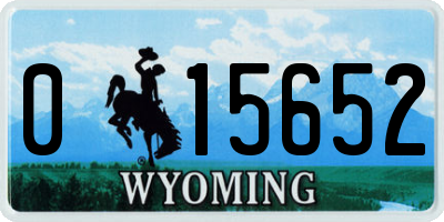 WY license plate 015652