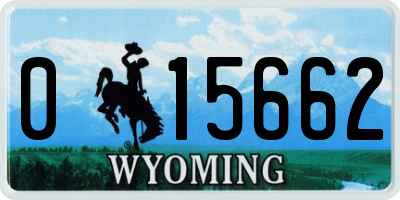 WY license plate 015662