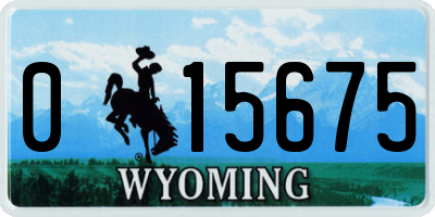 WY license plate 015675