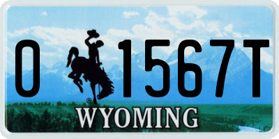 WY license plate 01567T