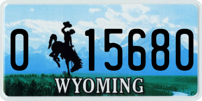 WY license plate 015680