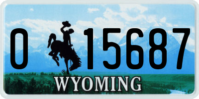 WY license plate 015687