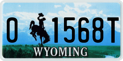 WY license plate 01568T