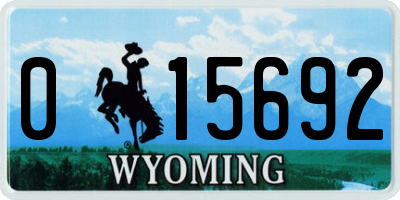 WY license plate 015692