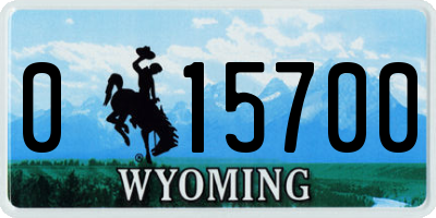 WY license plate 015700