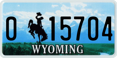 WY license plate 015704