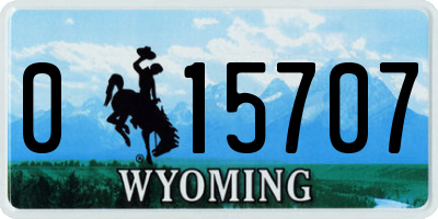 WY license plate 015707