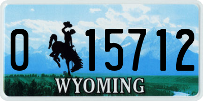 WY license plate 015712