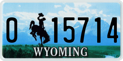 WY license plate 015714